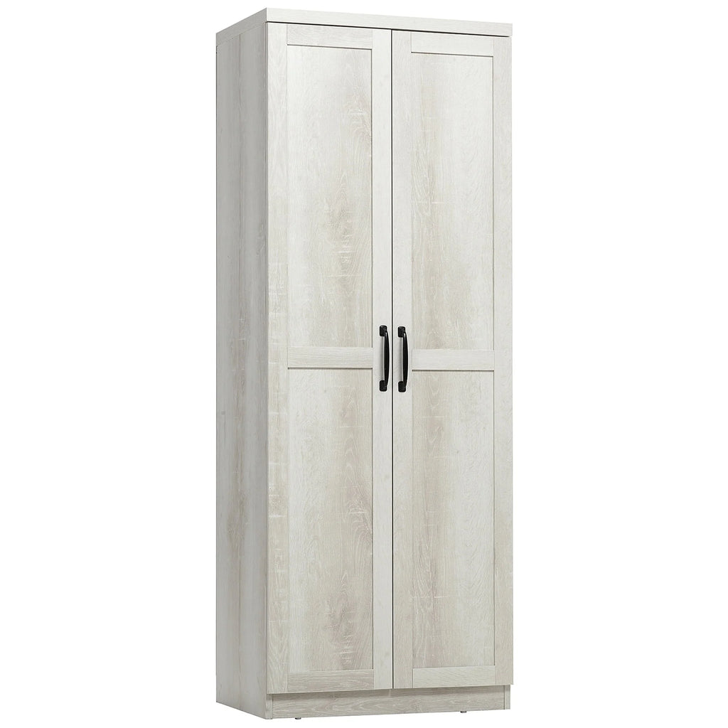 HOMCOM Garde-manger de cuisine 63 pouces à 2 portes, armoire de rangement autoportante avec 5 étagères et 2 étagères réglables pour salle à manger