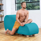 Fauteuil inclinable Avana pour l'étirement et la relaxation, pieds en bois d'hévéa, similicuir - Gris sous-marin