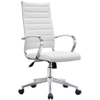 Chaise de bureau moderne haute avec dossier haut, en similicuir PU, pivotante, inclinable, réglable, avec coussin, modèle de designer, pour dirigeant