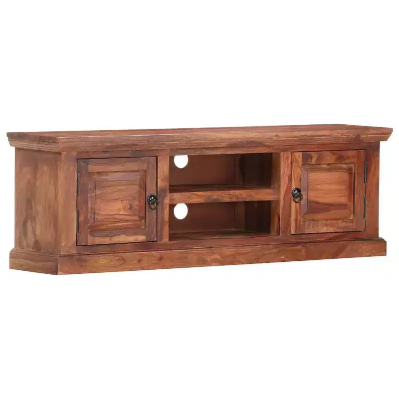 vidaXL Meuble TV marron clair en bois de Sesham massif 120 x 30 x 40 cm