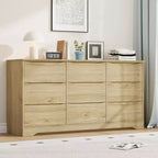 Commode en bois à 9 tiroirs, longue commode de rangement, commode moderne, pour chambre à coucher, salon