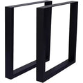 Lot de 2 pieds de table en métal robustes, pieds carrés larges en acier, pieds de table à manger et de bureau de style industriel, 28x35 pouces