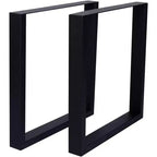Lot de 2 pieds de table en métal robustes, pieds carrés larges en acier, pieds de table à manger et de bureau de style industriel, 28x35 pouces