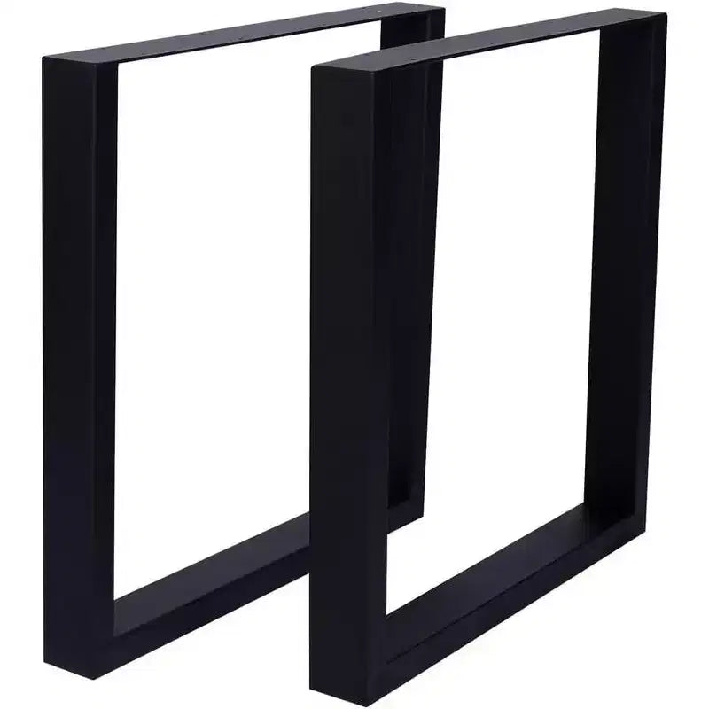 Lot de 2 pieds de table en métal robustes, pieds carrés larges en acier, pieds de table à manger et de bureau de style industriel, 28x35 pouces