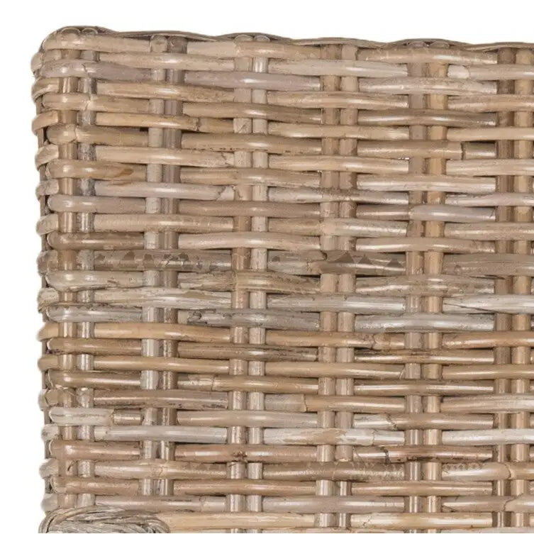 Chaise de salle à manger en rotin tressé avec accoudoirs, lot de 2