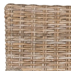 Chaise de salle à manger en rotin tressé avec accoudoirs, lot de 2