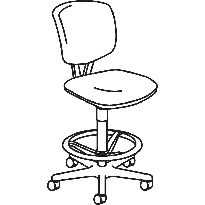 Tabouret d'atelier HON Volt, tissu noir