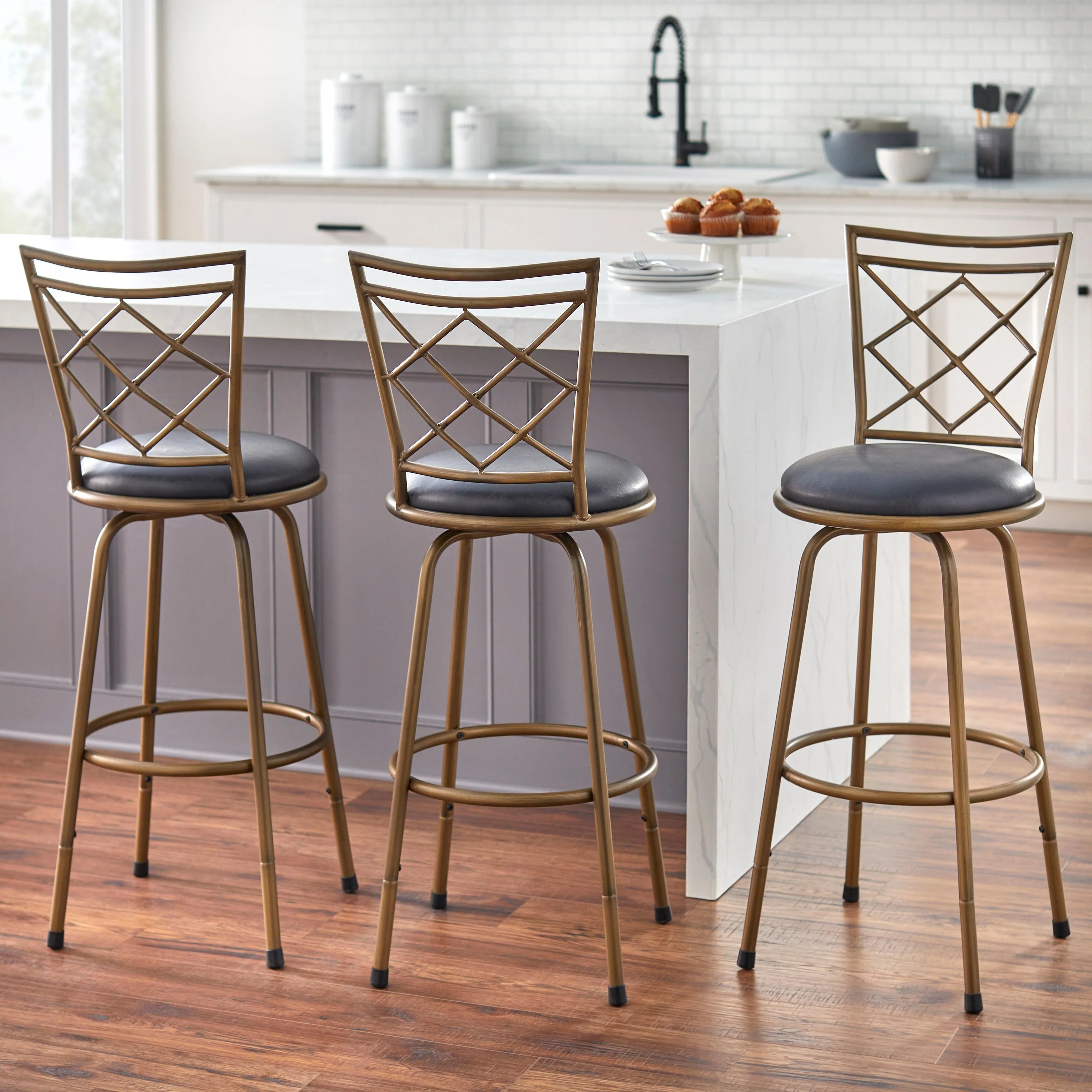Tabourets Alyssa à hauteur réglable et pivotants Simple Living (lot de 3)