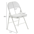 Chaises pliantes élégantes en fer et PVC pour conventions et expositions Blanches