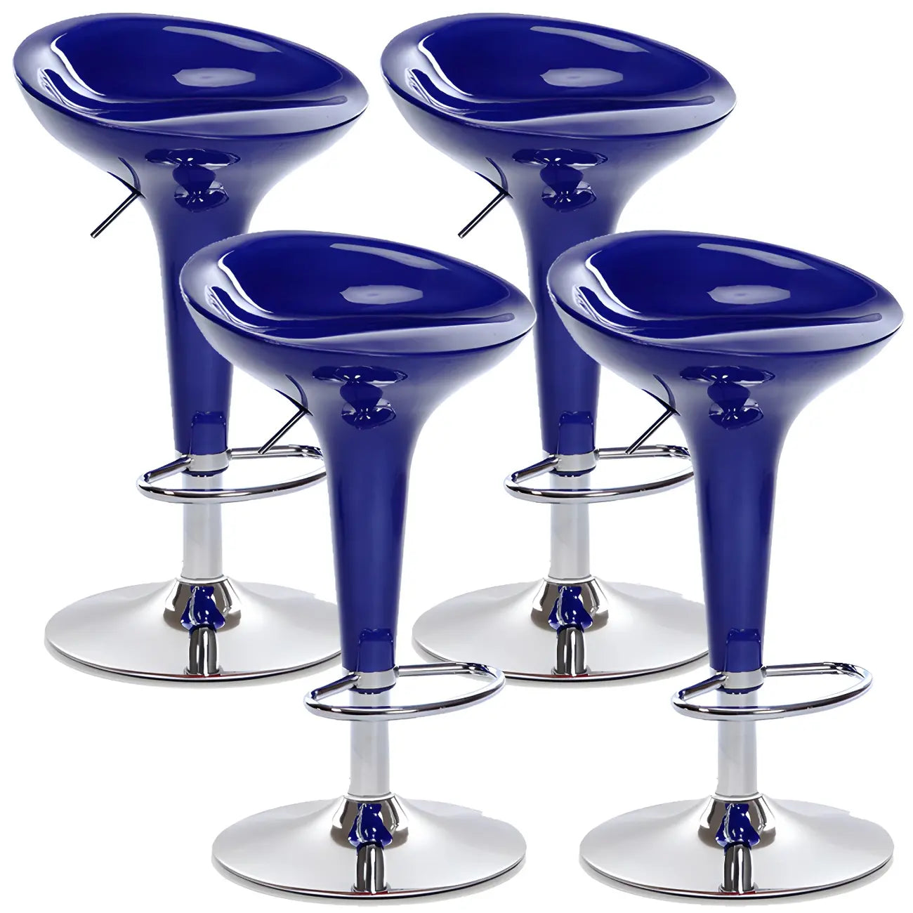 Tabouret de bar pivotant en plastique chromé réglable en hauteur