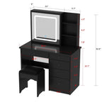 Coiffeuse de 99 cm de large avec tabouret et miroir