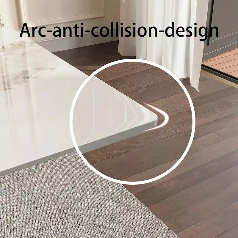 Ensemble de salle à manger moderne minimaliste 9 pièces avec plateau en pierre frittée extensible et double piédestal de 240 cm
