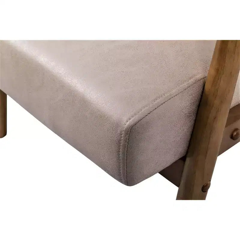 Fauteuil d'appoint Okak 25.38 W avec revêtement confortable, fauteuil de lecture en bois massif de style Mid-Century pour salon, chambre à coucher, salle d'attente