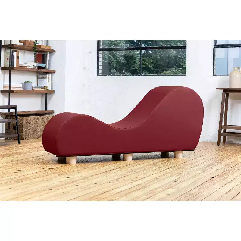 Fauteuil inclinable Avana pour l'étirement et la relaxation, pieds en bois d'hévéa, similicuir - Gris sous-marin