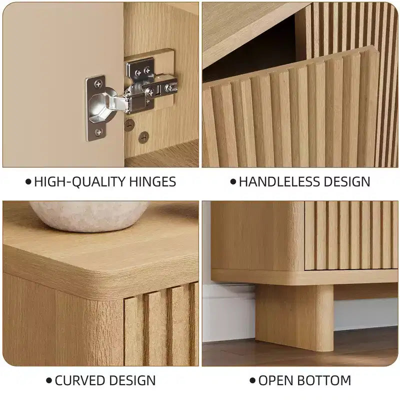 Meuble à chaussures de 46 pouces avec porte cannelée, rangement à 5 niveaux avec 4 étagères réglables, organisateur de chaussures rustique pour entrée, couloir, salon