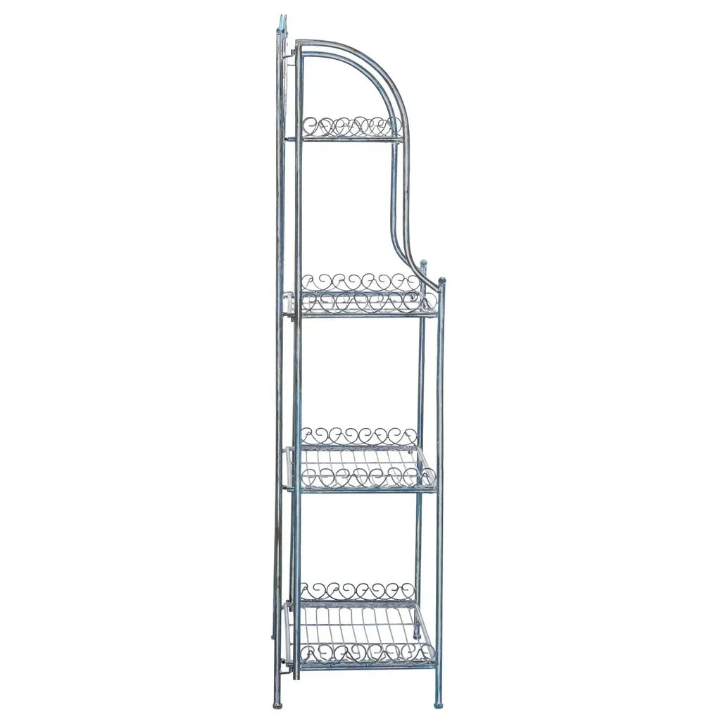 SAFAVIEH Bryn Étagère de boulanger d'extérieur victorienne en fer forgé à 4 niveaux - 63,5 cm l x 38,1 cm P x 160 cm H - 25L x 15P x 63H