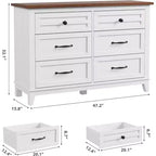 Commode pour Chambre, Commode Moderne en Bois à 6 Tiroirs, Meuble TV, Armoire en Bois, Commodes à 6 Tiroirs pour Chambre Salon