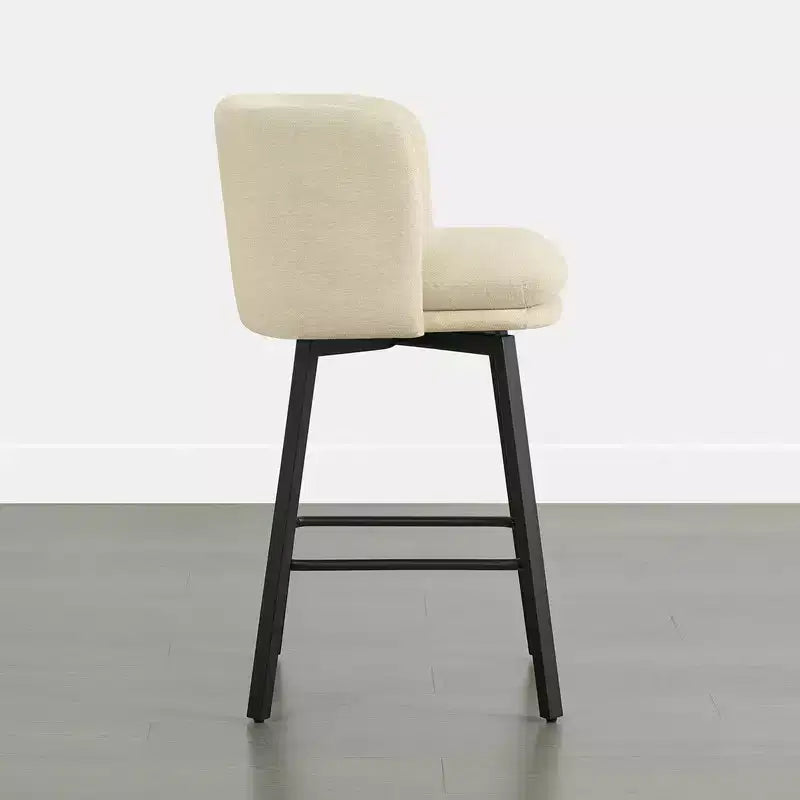 Tabouret de comptoir pivotant Spruce&Spring avec dossier incurvé, assise double épaisseur et piètement en métal