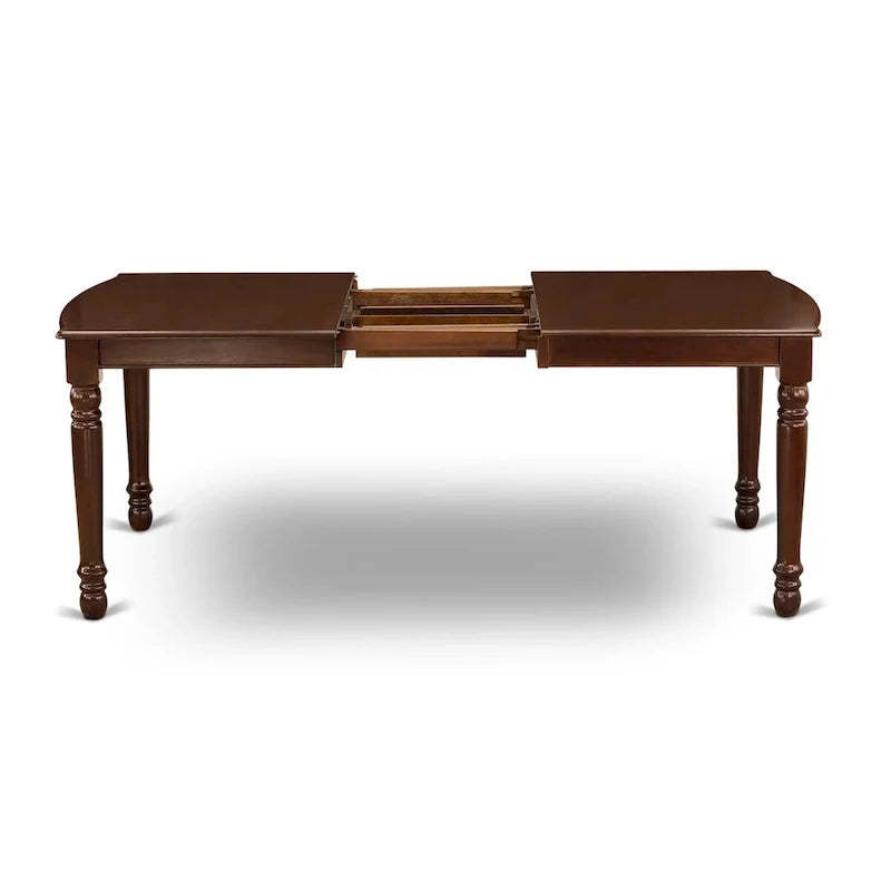 East West Furniture Ensemble de salle à manger composé d'une table rectangulaire en bois et de chaises rembourrées, acajou (options de pièces)