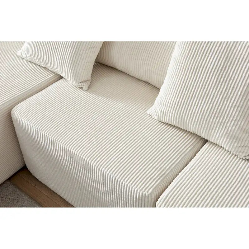 Canapé modulaire d'angle en velours côtelé 108.3 avec méridienne