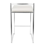 Tabouret de comptoir Silver Orchid Forrest en acier inoxydable empilable et entièrement soudé (lot de 2)