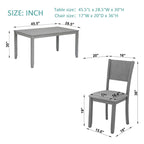 Ensemble de salle à manger moderne 5 pièces avec table rectangulaire hauteur comptoir et 4 chaises rembourrées