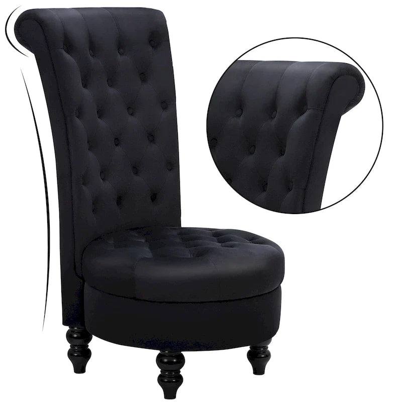 AVAWING Lot de 2 chaises de trône royales rembourrées et pieds en bois d'hévéa