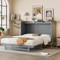Lit escamotable Queen Size Whisen Modern Design, repliable en armoire avec pieds en fer