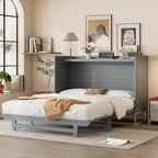 Lit escamotable Queen Size Whisen Modern Design, repliable en armoire avec pieds en fer