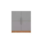 29.92 Cornelia Cabinet Gris/Naturel - Manhattan Comfort : Meuble de rangement et bibliothèque multi-usage
