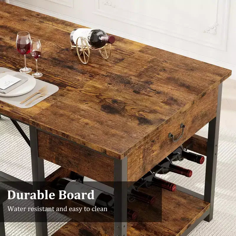 Ensemble de salle à manger pour 4, table de cuisine avec bancs rembourrés, table de salle à manger de cuisine pour petit espace