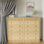 Coolmee Commode Haute 5 Tiroirs pour Chambre, Commode Cannelée de 80 cm de Large, Armoire de Rangement en Bois Moderne pour Chambre d'Enfant, Couloir, Salon