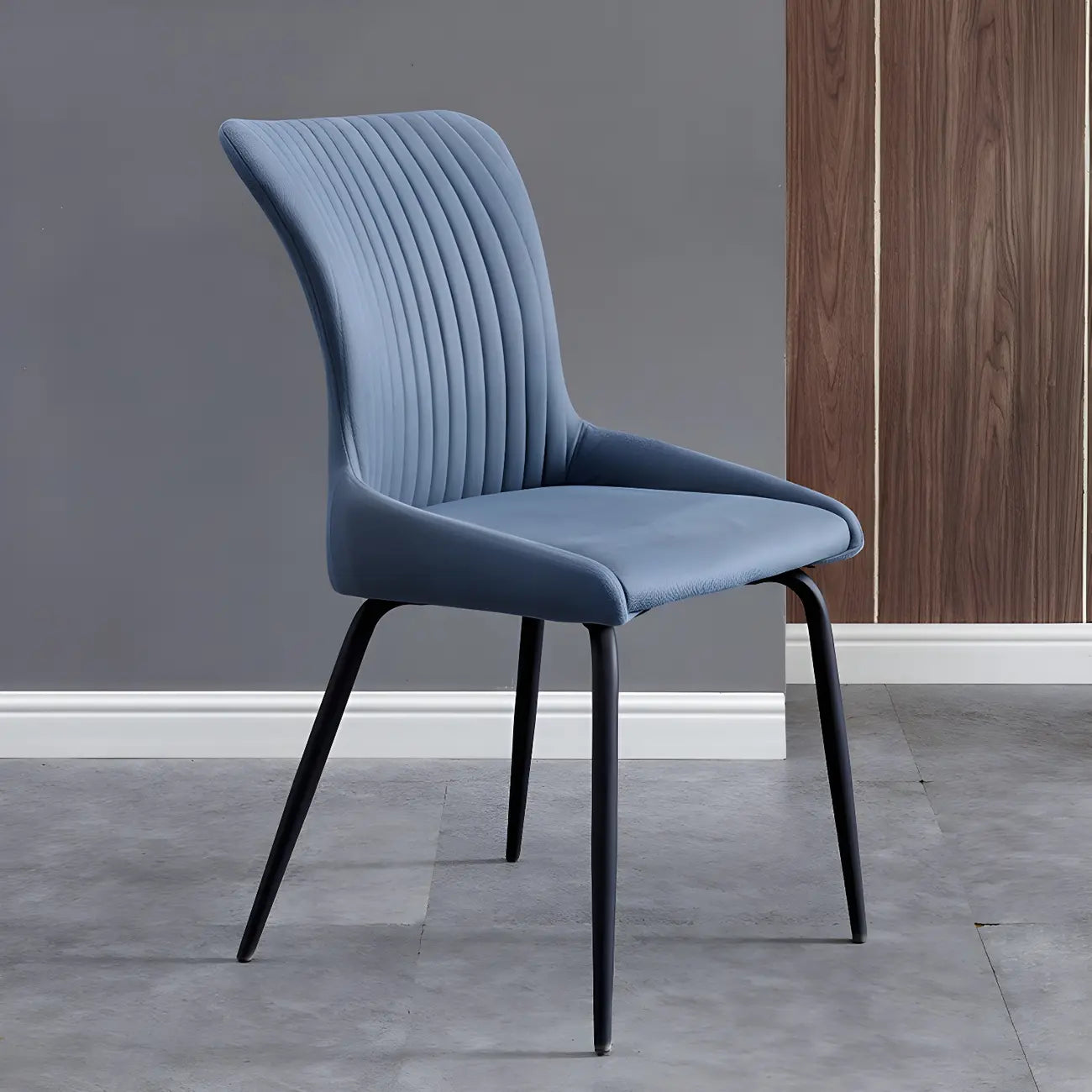 Chaises de salle à manger sans accoudoirs gris foncé industrielles