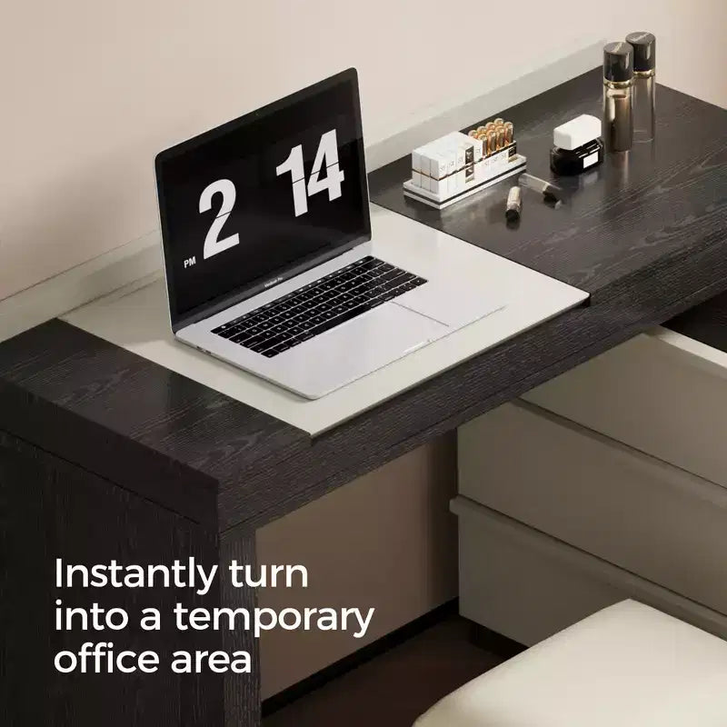 Luck Live Meuble-lavabo moderne extensible avec tabouret moelleux