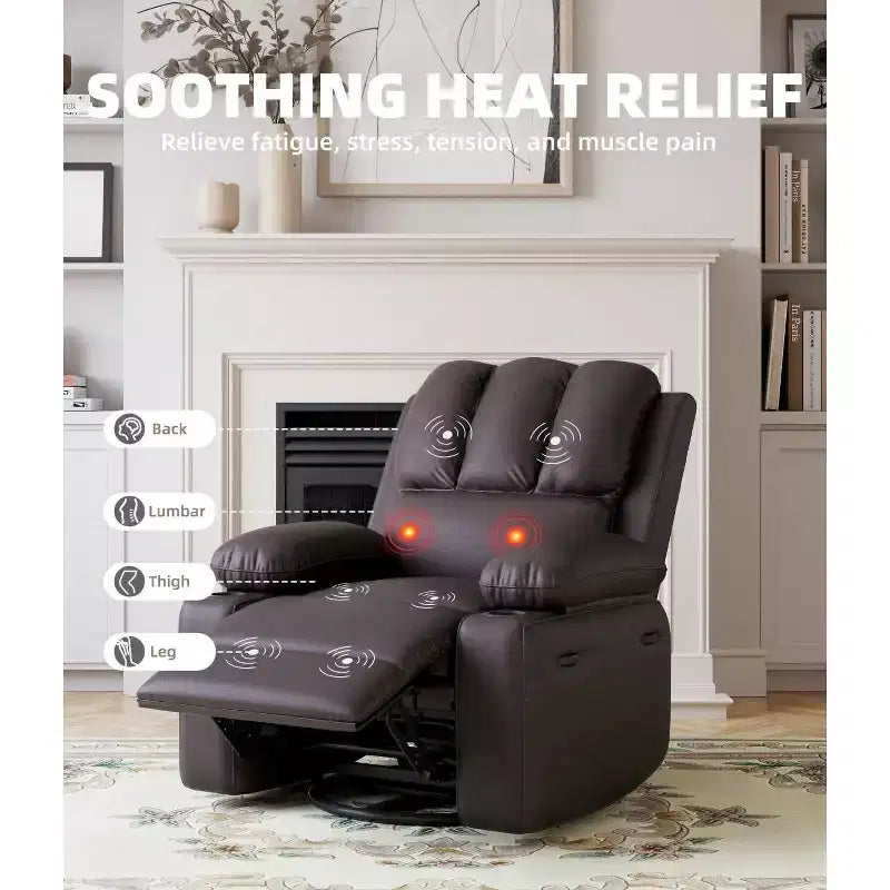 Fauteuil inclinable manuel, canapé inclinable en cuir PU, fauteuil moderne et confortable pour chambre ou salon, fauteuil inclinable en cuir pour adultes
