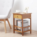 Table d'appoint en bois massif avec rangement