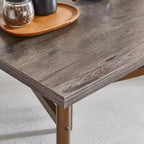 Ensemble de salle à manger 2 pièces, table carrée en bois de 120 cm avec pieds en métal et chaises assorties, table de cuisine marron antique pour petits espaces