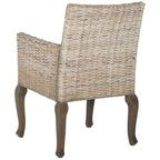 Chaise de salle à manger en rotin tressé avec accoudoirs, lot de 2