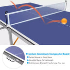 Table de ping-pong portable, 183x91 cm, professionnelle, pour intérieur/extérieur, avec filet, 2 raquettes et 3 balles, pour adultes/adolescents