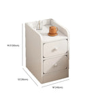 Table de chevet simple en bois naturel blanc à 2 tiroirs