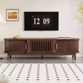 PexFix 66.9 Meuble TV Moderne de Ferme pour TV 75 Pouces, Meuble TV en Bois avec Rangement, Table Console TV pour Salon Chambre, Marron