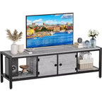 Meuble TV marron rustique de 65 pouces, meuble de style rustique avec rangement pour téléviseurs jusqu'à 75 pouces, idéal pour le salon
