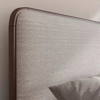 Lit Plateforme Queen Roundhill Furniture Wyller en Bois d'Hévéa, Fini Noyer Naturel