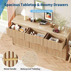 COZONY Commode cannelée à 8/9 tiroirs - Grand meuble de rangement en bois avec poignées métalliques et dispositif anti-basculement pour chambre à coucher, salon, couloir