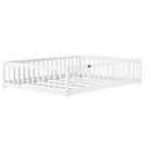 Lit au sol pleine grandeur Luxystar avec clôture et porte pour chambre d'enfant