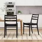 TUYOHW Lot de 2 Chaises de Salle à Manger Style Ferme Moderne du Milieu du Siècle, Chaises de Salle à Manger avec Assise en Corde Tressée et Cadre en Métal Robuste