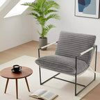 Fauteuil d'appoint suspendu pour salon, fauteuil douillet moderne à cadre métallique, chaises rembourrées avec coussin en mousse déchiquetée, chaise longue