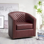 Fauteuil à barillet pivotant en cuir PU touffeté KINWELL 29