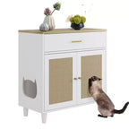 Meuble cache-litière pour chat, anti-chien, mobilier moderne pour chat avec rangement pour la maison