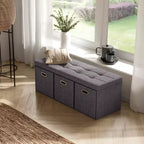 Banc de rangement pliant Ornavo Home de 101,6 cm avec tiroirs, parfait pour le salon, la chambre et l'entrée